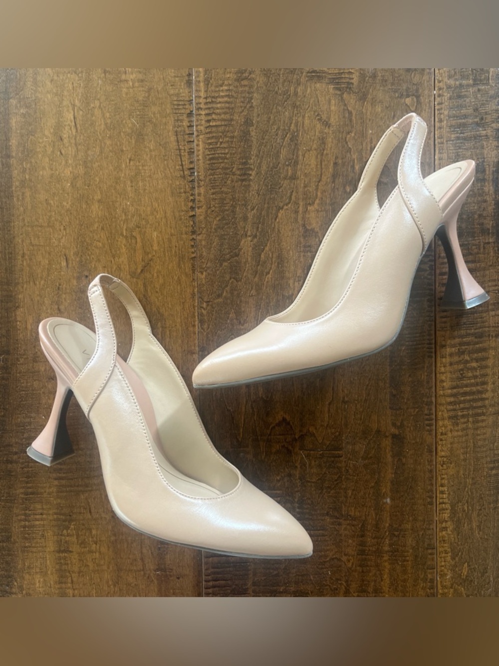 Vionic Adalena Women's Cream Leather Slingback Heels Dress Shoes Sz 6.5